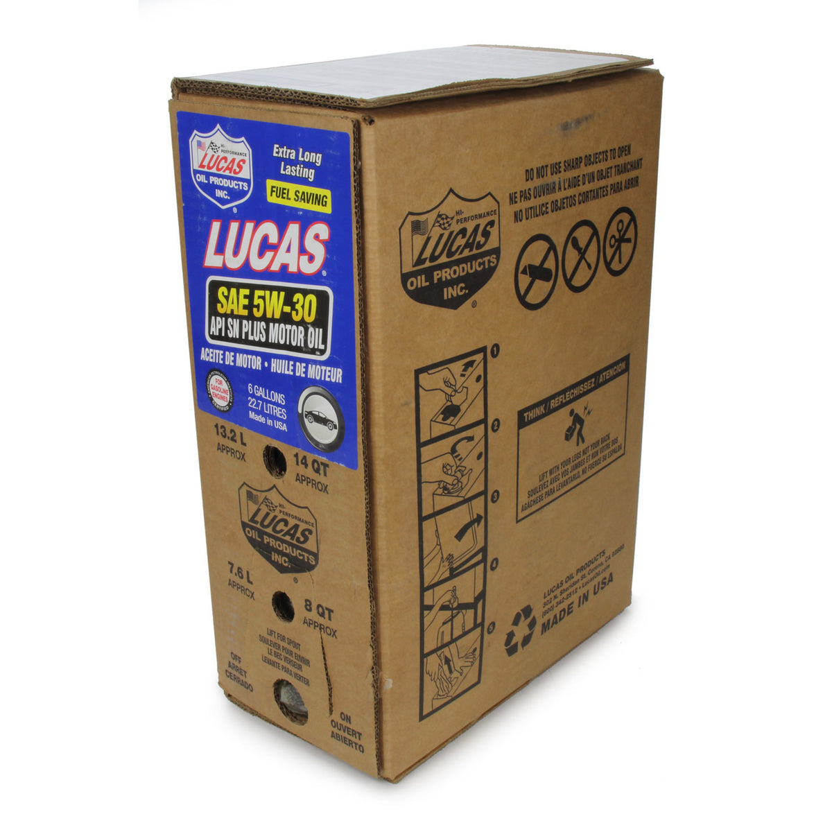 Lucas Fuel Saving Motor Oil - 5W30 - Bag In Box - Conventional - 6 Gallon