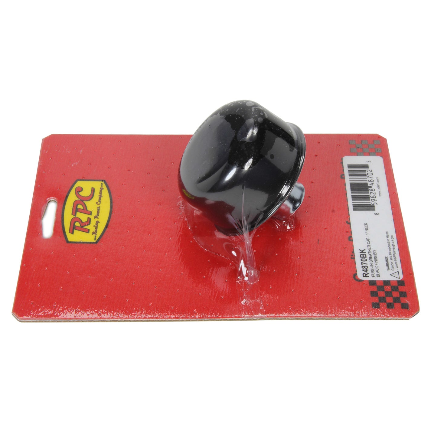 Racing Power Breather - Push-In - Round - 1-1/4" Hole - Steel - Black