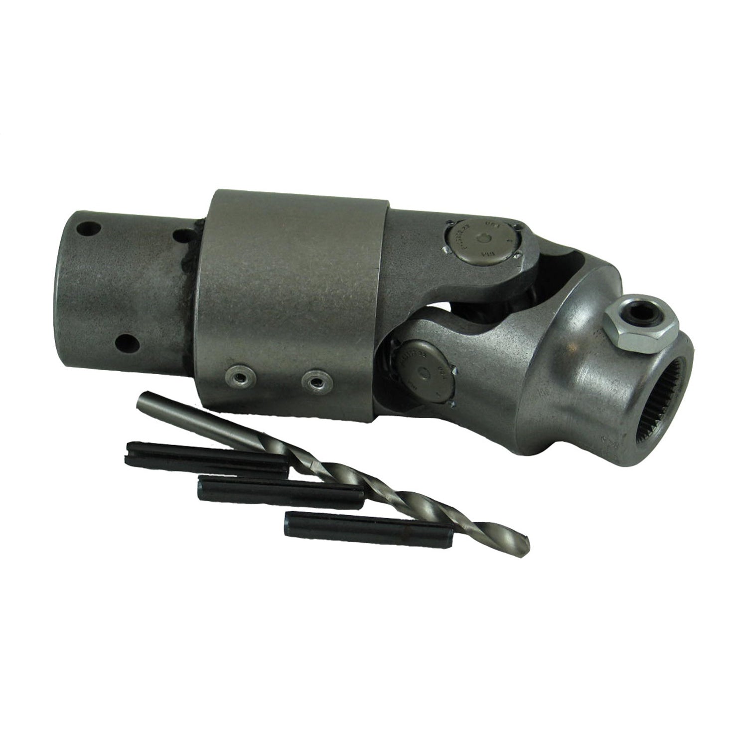 Borgeson Single Joint Steering Universal Joint 11/16-36" Spline to 3/4" Smooth Steel Natural