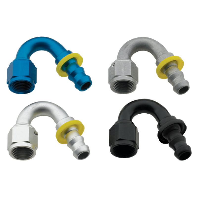 Fragola Series 8000 Push-Lite 150° Race Hose End - Black -16 AN