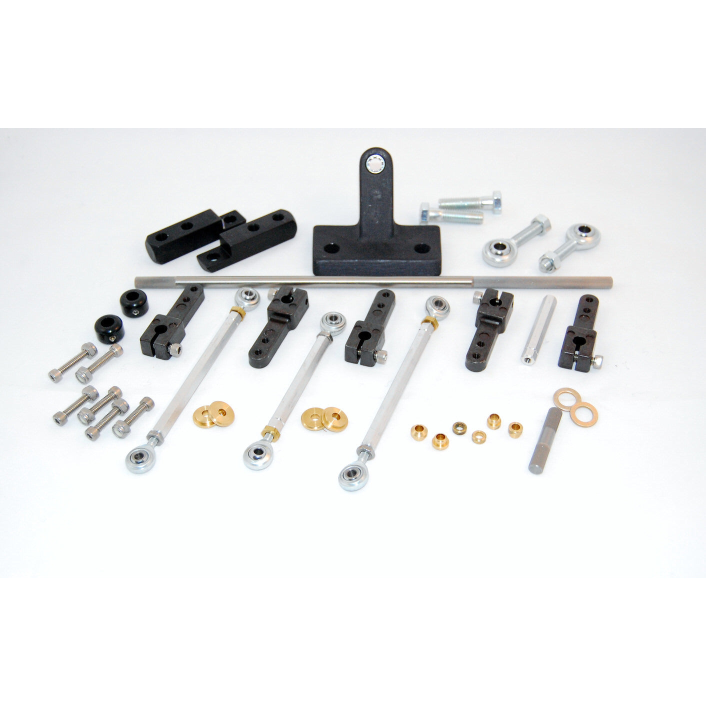 AED Pro-Tunnel Ram Throttle Linkage - 12 in Long Rod - 2 Rod Ends - Small Block Chevy