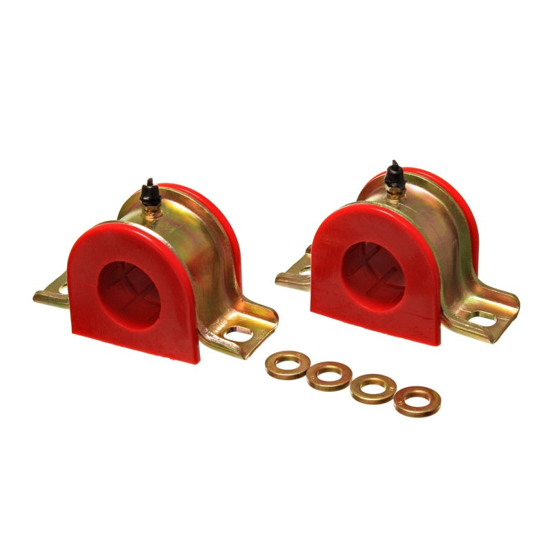 Energy Suspension Hyper-Flex Greasable Sway Bar Bushing - 1.313 in Bar - Bracket - Red / Cadmium - Universal 9.5186R - Pair