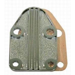 Racing Power Fuel Pump Blockoff - Cast Zinc - Chrome - Small Block Chevy