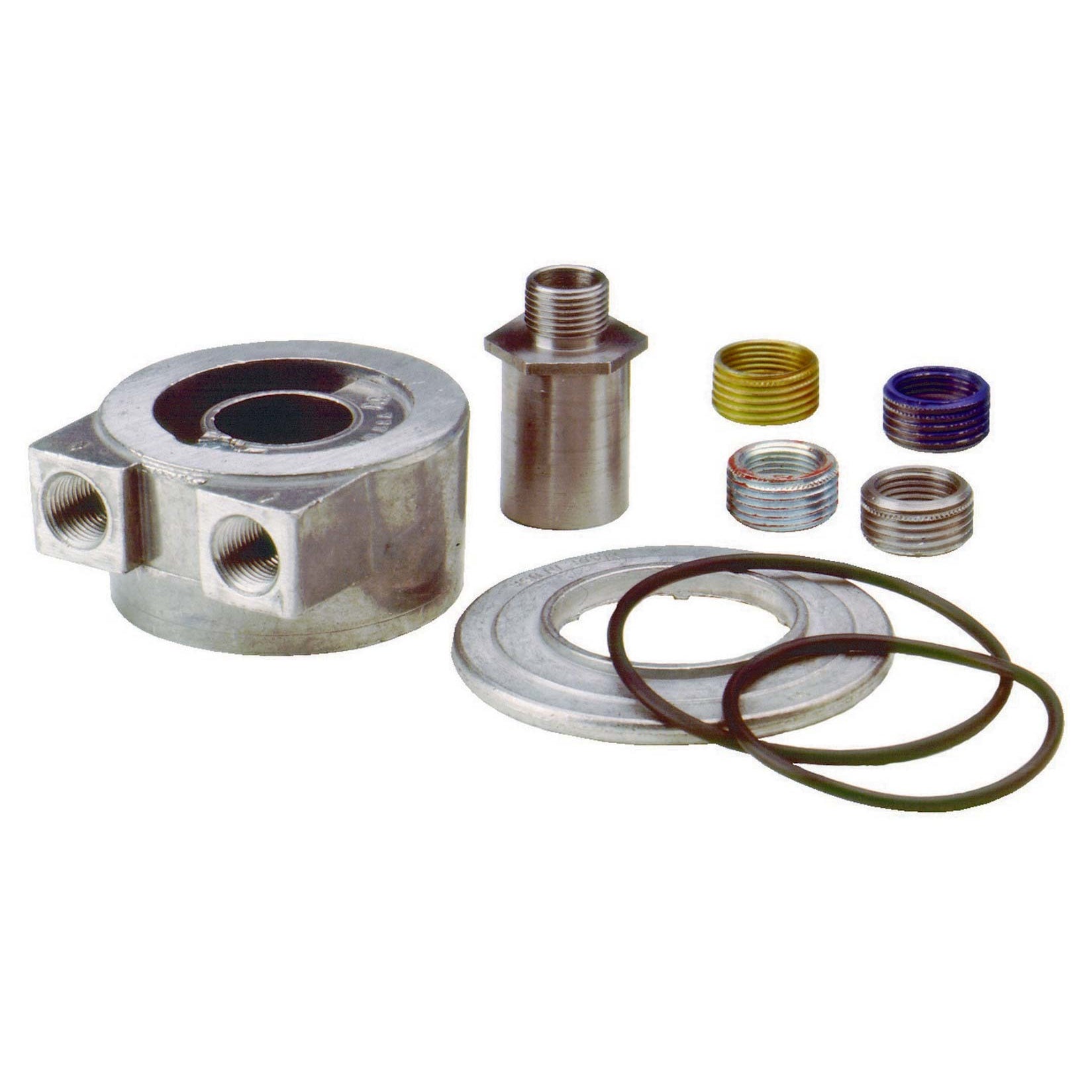 Perma-Cool Sandwich Oil Filter Adapter Universal Threads 3/8" NPT Female Inlet/Outlet Aluminum