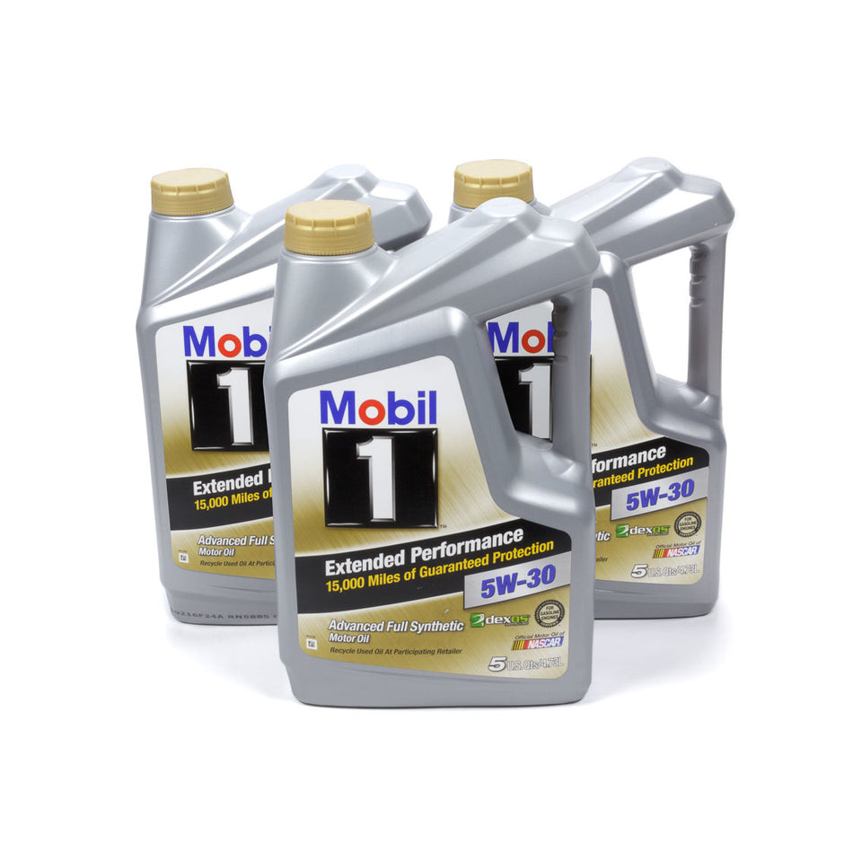 Mobil 1 Extended Performance Motor Oil - 5W30 - Synthetic - 5 qt Jug - (Set of 3)