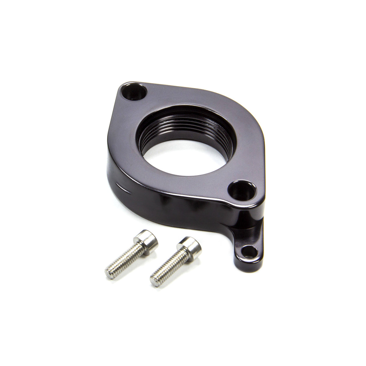 Meziere Enterprises Straight Water Neck Meziere Water Pump Adapter Aluminum Black Anodize - GM LS-Series