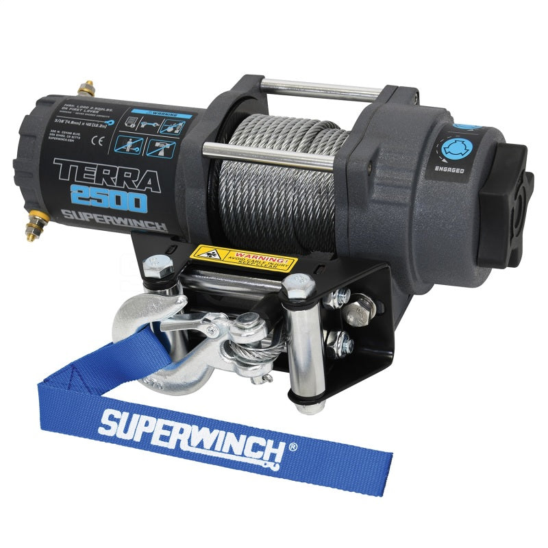 Superwinch Terra Winch - 2500 lb Capacity - Roller Fairlead - 10 ft Remote - 3/16 in x 40 ft Steel Rope - 12V