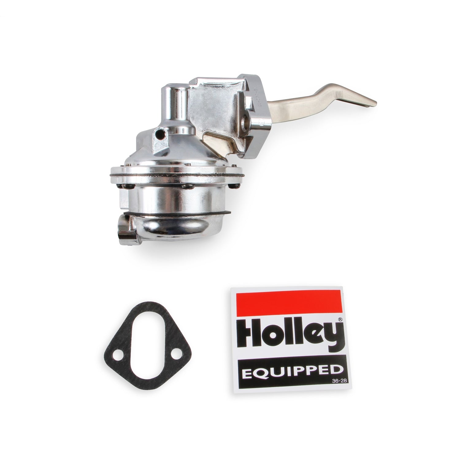 Holley Mechanical Fuel Pump - 110 gph - 6.5-8 psi - 1/4 in NPT Female Inlet / Outlet - Polished - Gas - Ford FE-Series