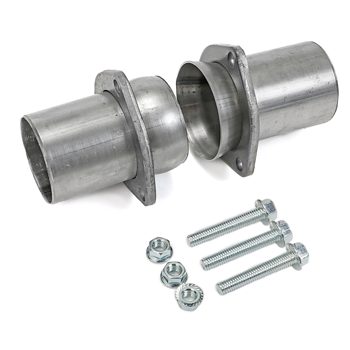 Hedman Hedders 2-1/2" Inlet to 2-1/2" OD Outlet Collector Reducer 3-Bolt Ball and Socket Flange Hardware Steel - Natural