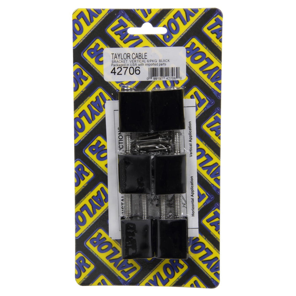 Taylor Spark Plug Wire Separator Bracket - Vertical, Black (BB Chevy, Ford)