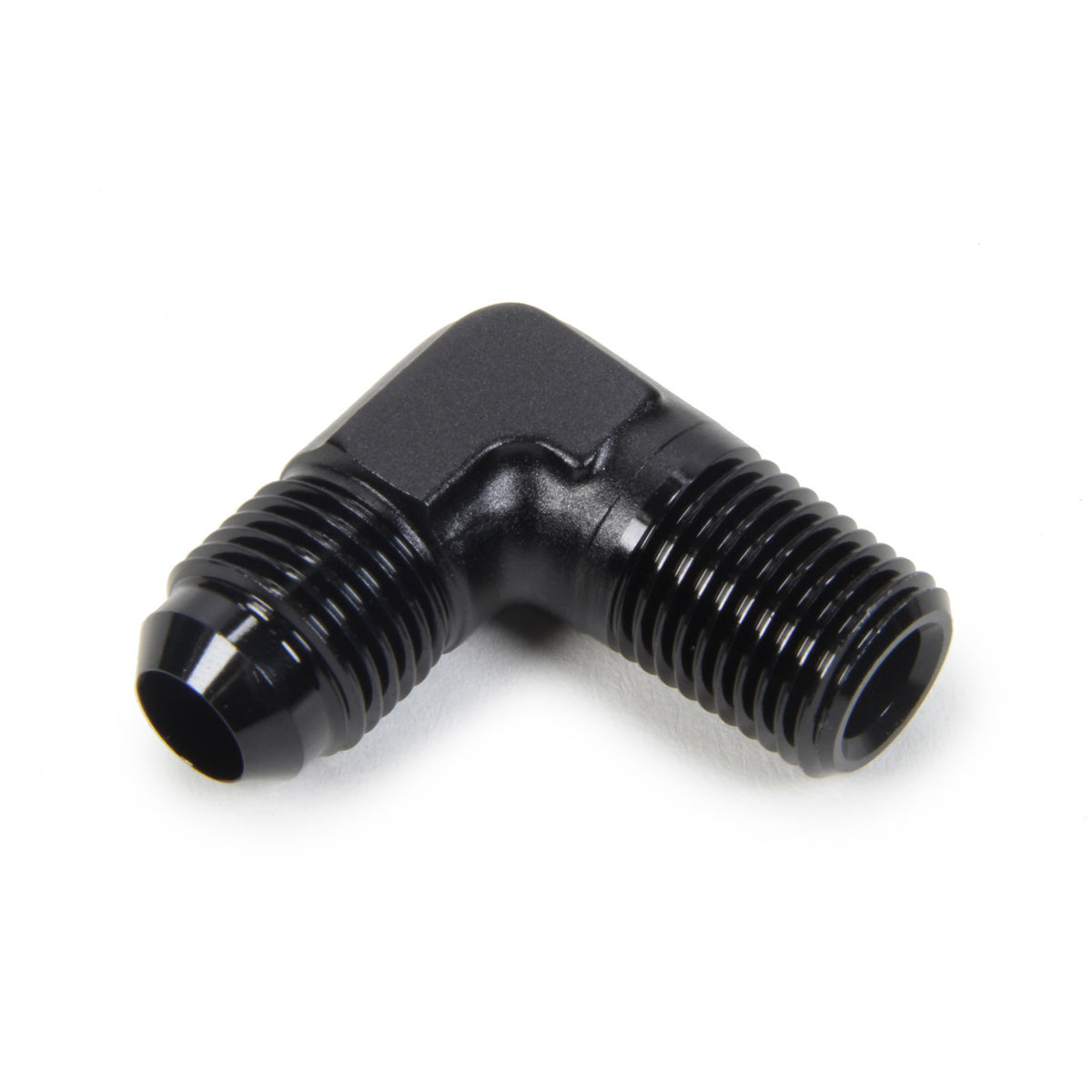 Triple X Race Co. Adapter Fitting 90 Degree 6 AN Male to 1/4" NPT Male Aluminum - Black Anodize