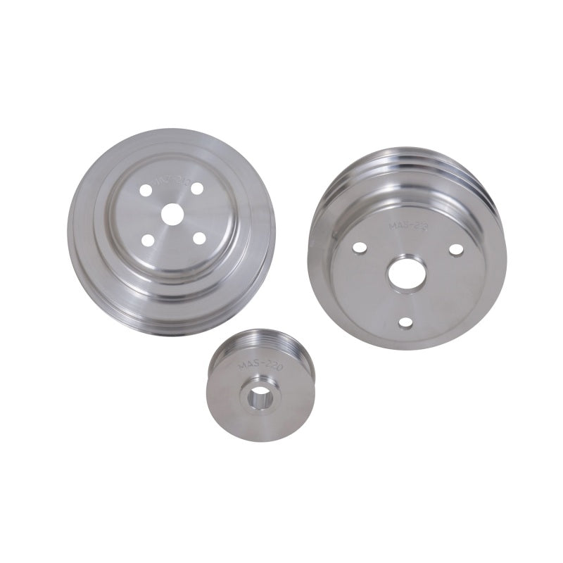 BBK Performance Under Drive Pulley Kit - 5 Rib Serpentine - Aluminum - Small Block Chevy 1985-87