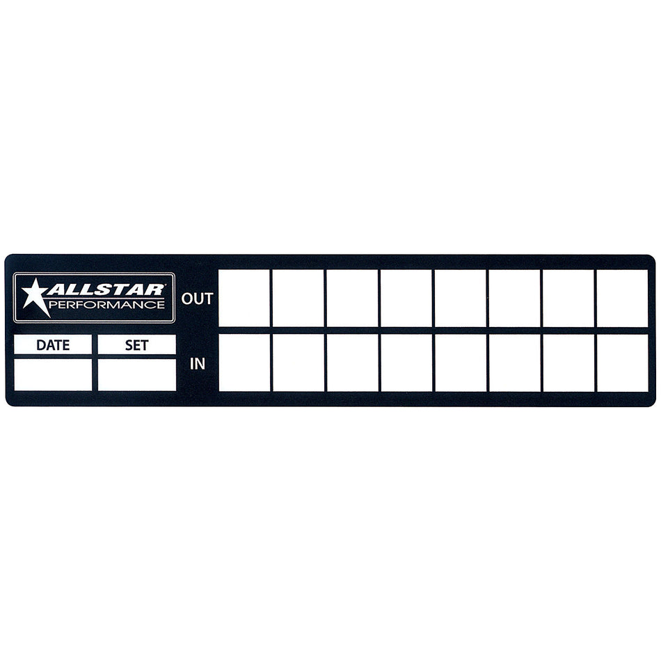 Allstar Performance Allstar Tire Log Information Sticker Set of 8