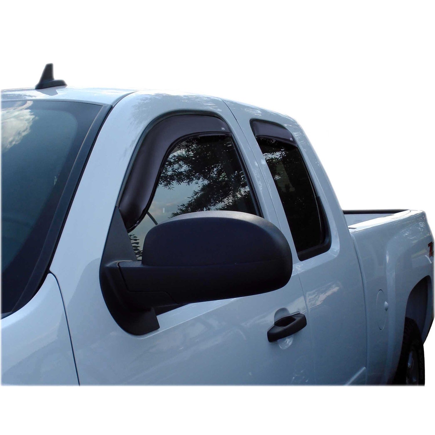 Auto Ventshade Front / Rear In-Channel Ventvisor - Stick-On - Dark Smoke - Extended Cab - GM Fullsize Truck 2011-13