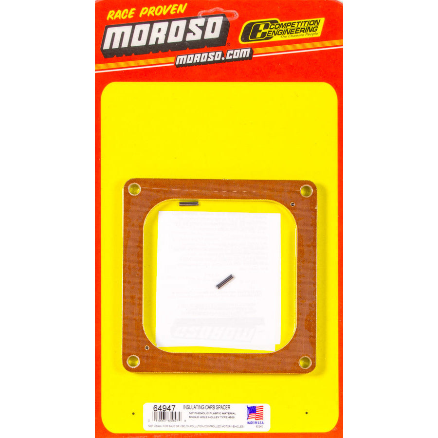 Moroso Phenolic 1/2" Open Carburetor Spacer - Fits Holley 4500 Dominator - Open Plenum Design