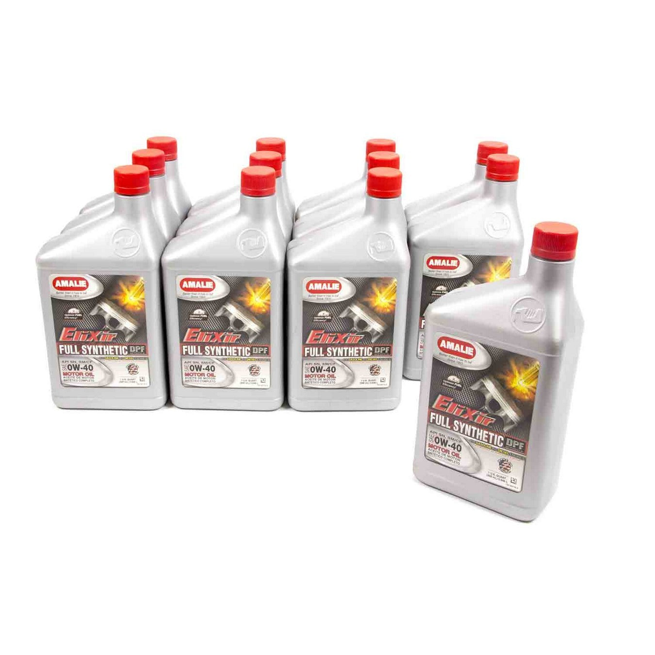 Amalie Elixir 0W40 Synthetic Motor Oil - 1 Quart Bottle (Set of 12)