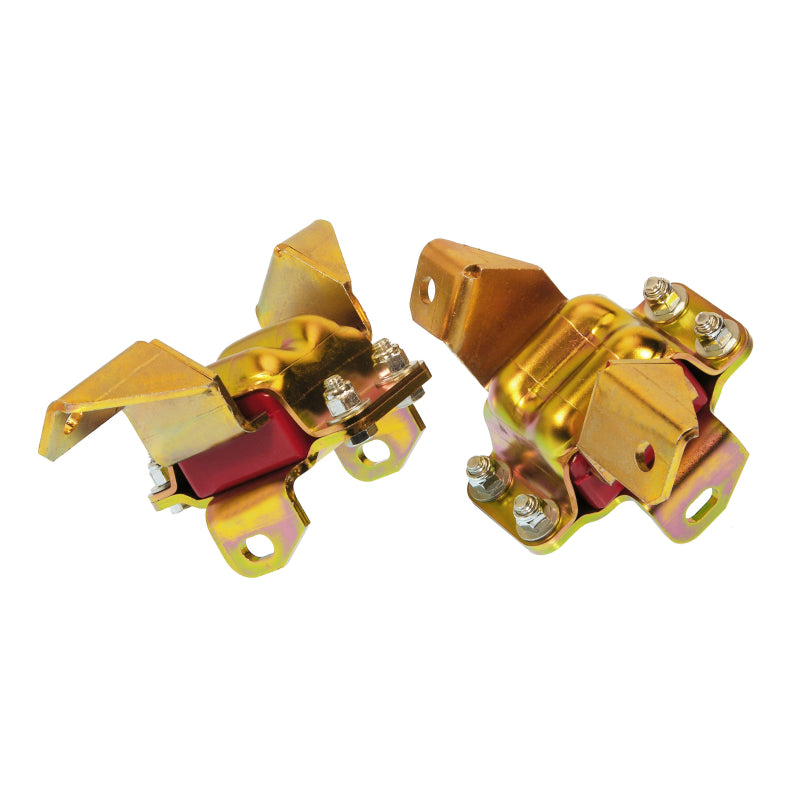 Prothane Motor Mount - Bolt-On - Polyurethane Bushings - Zinc Oxide / Red - Small Block Ford - Ford 1963-73