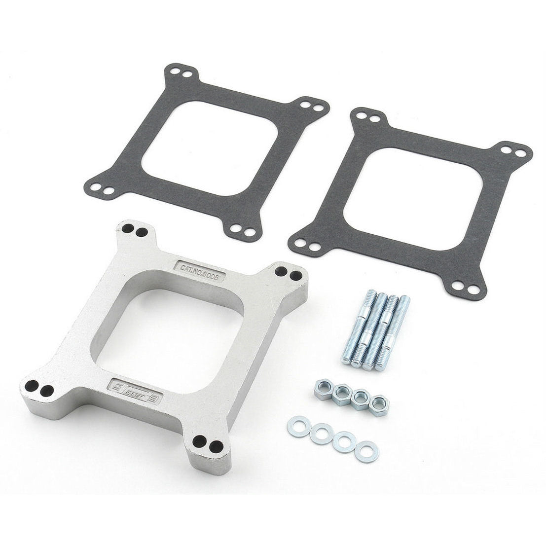 Mr. Gasket Carburetor Spacer - Aluminum - Natural - 1" Thick - Open Center