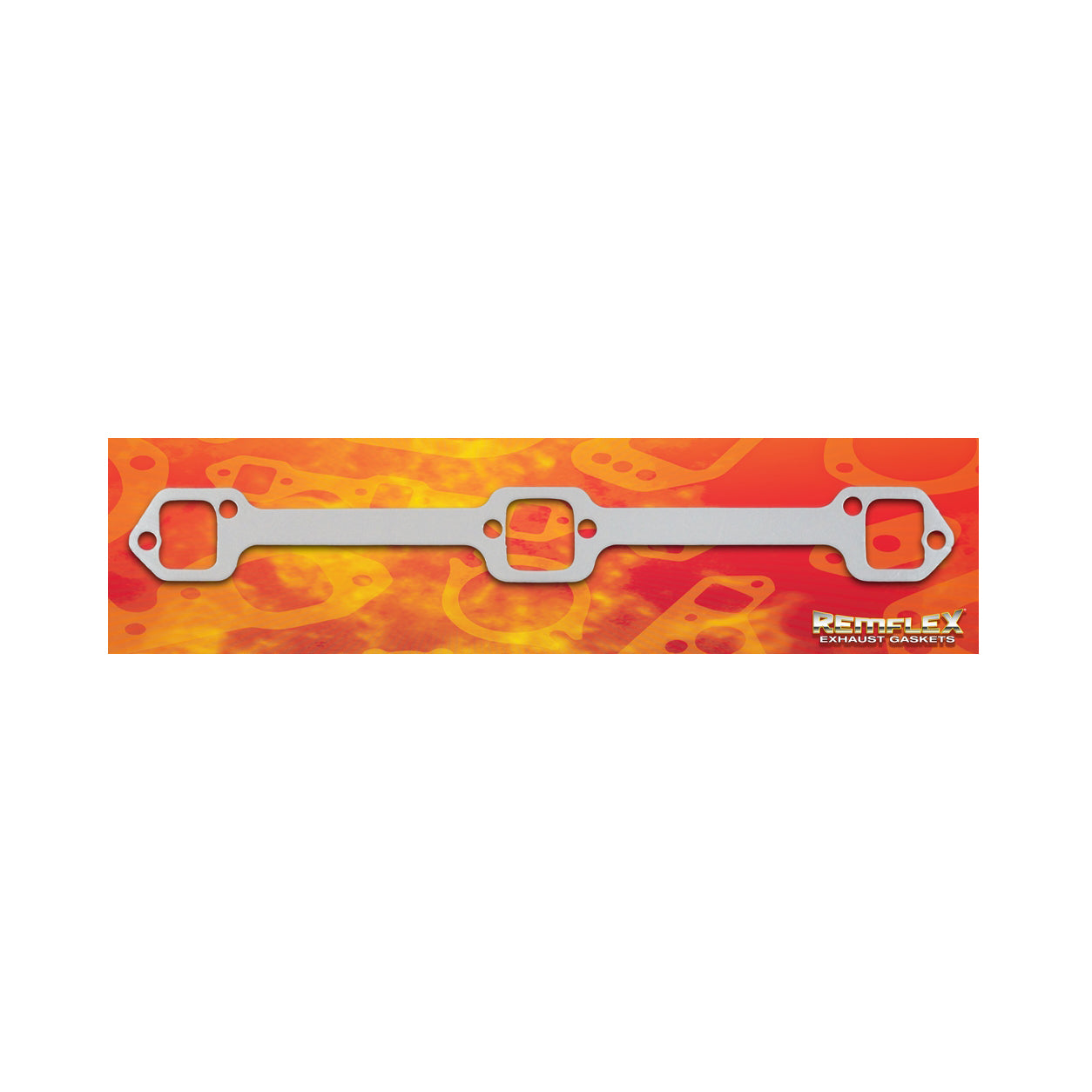 Remflex Exhaust Manifold/Header Gasket - 1-7/8 x 1-1/2" Square Port - 0.125" Thick - Graphite - Cadillac V8 1956-57 - (Pair)