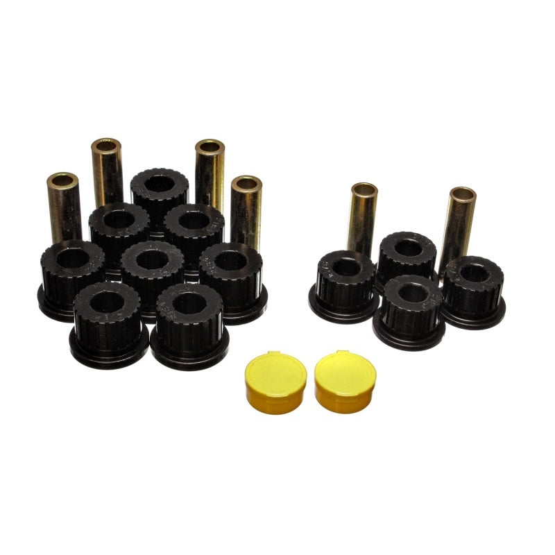 Energy Suspension Hyper-Flex Rear Leaf Spring Bushing Kit - Black/Cadmium - Ram Fullsize Truck 1994-2002