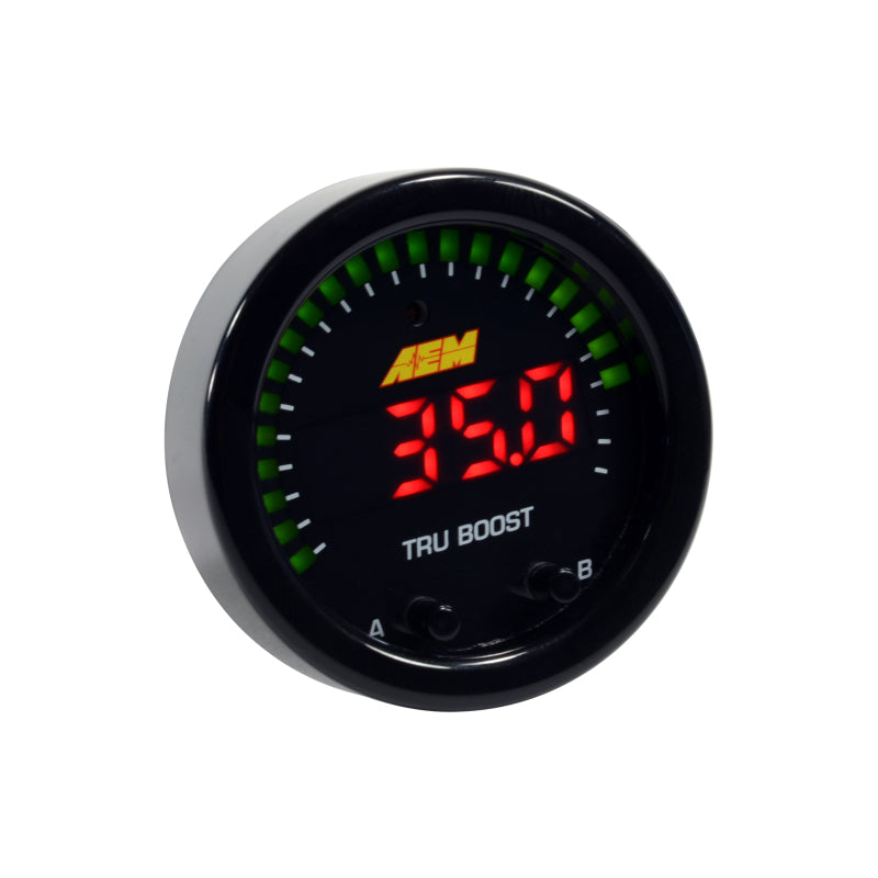 AEM Tru-BoostX Boost Controller - Programmable - Gauge Type - Electric - Digital - 2-1/16" Diameter - Black Face