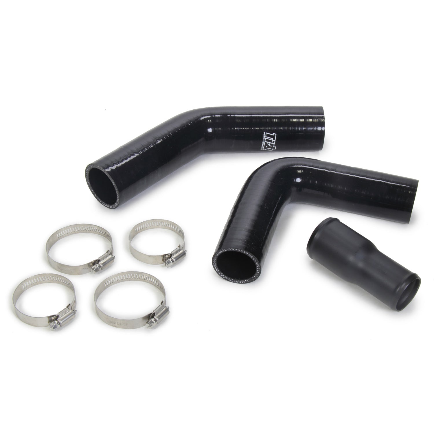 Ti22 Radiator Hose - 1-1/2" ID to 1-3/4" ID - 22" Long - Adapters/Clamps/Coupler Included - Silicone - Black - Sprint Car