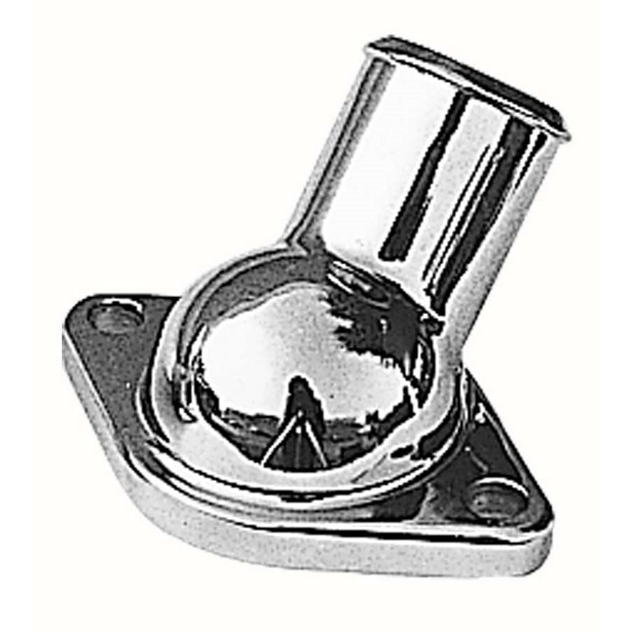 Trans-Dapt 45 Degree Water Neck - 1-1/2 in ID Hose - O-Ring - Chrome - Chevy V8