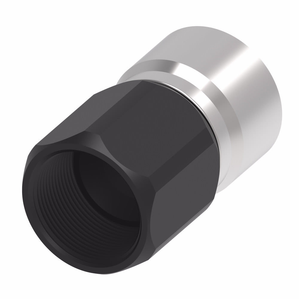 Aeroquip StreetLite Straight 8 AN Hose Crimp to 8 AN Female Hose End - Black/Silver