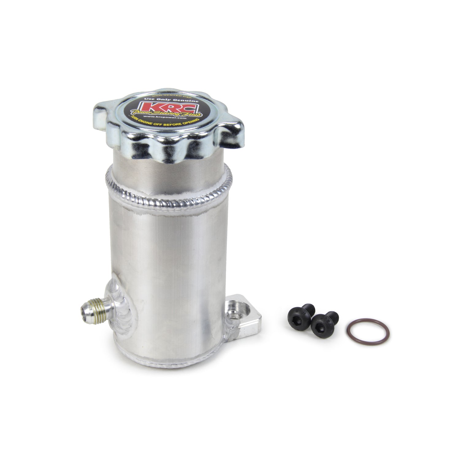KRC Power Steering Reservoir - Bolt-On - Bellhousing Mount - 6 AN Inlet