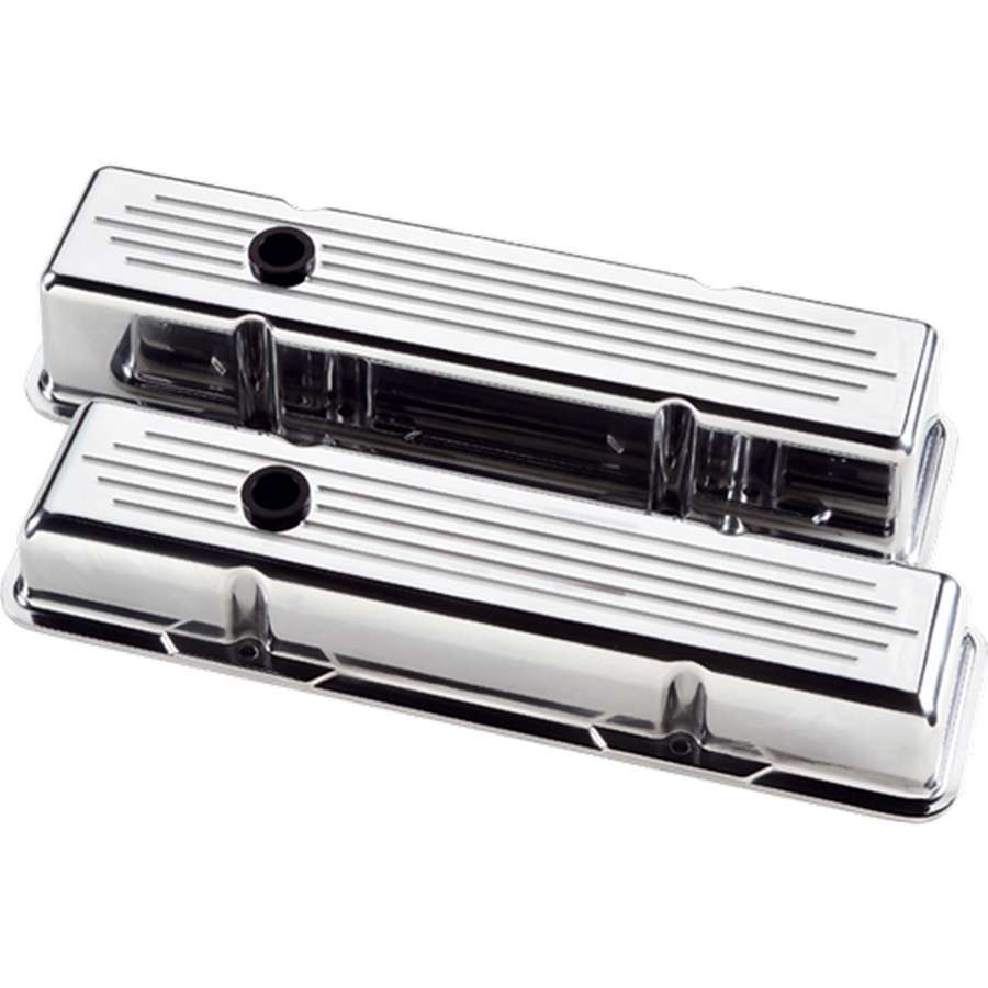 Billet Specialties Polished SB Chevy Tall Valve Covers - Ball-Milled - SB Chevy - (Set of 2)