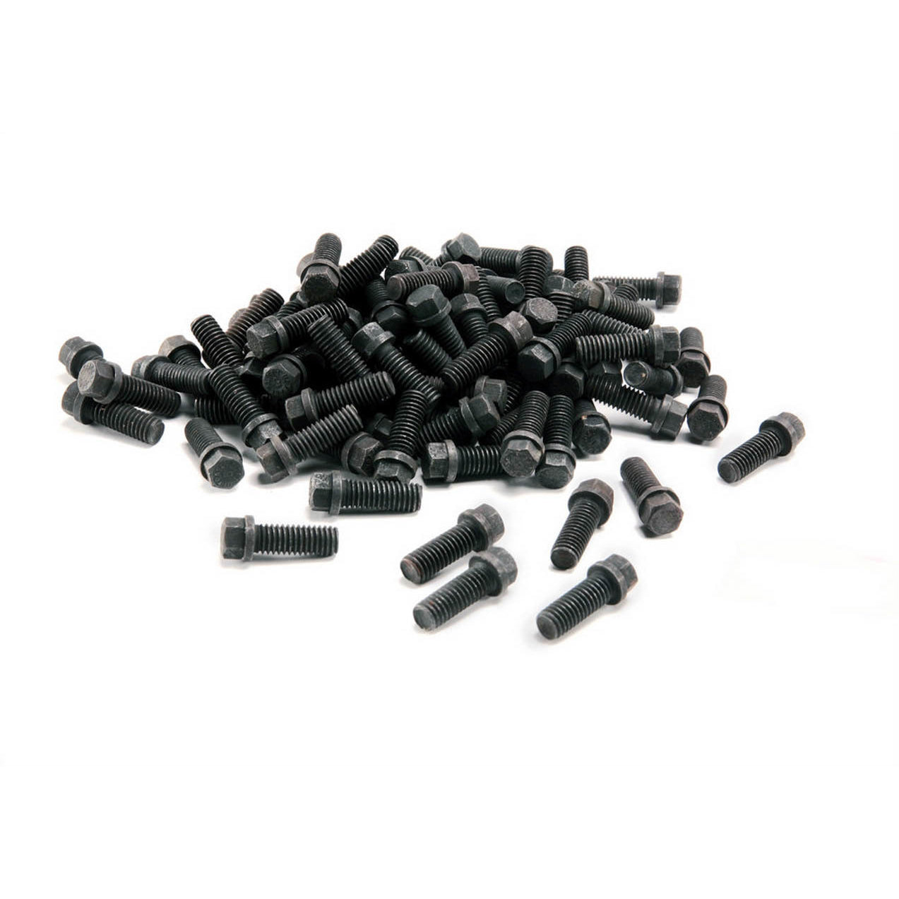 Mr. Gasket Header Bolt - 3/8-16 in Thread - 1 in Long - Hex Head - Black Oxide - Set of 100