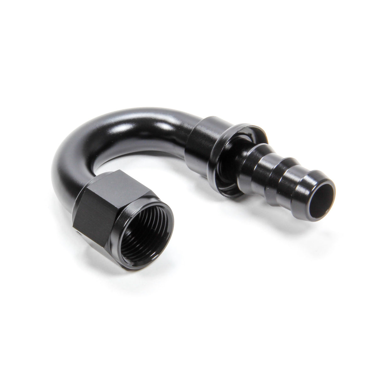 Triple X Race Co. Hose End Fitting 180 Degree 10 AN Hose to 10 AN Female Aluminum - Black Anodize