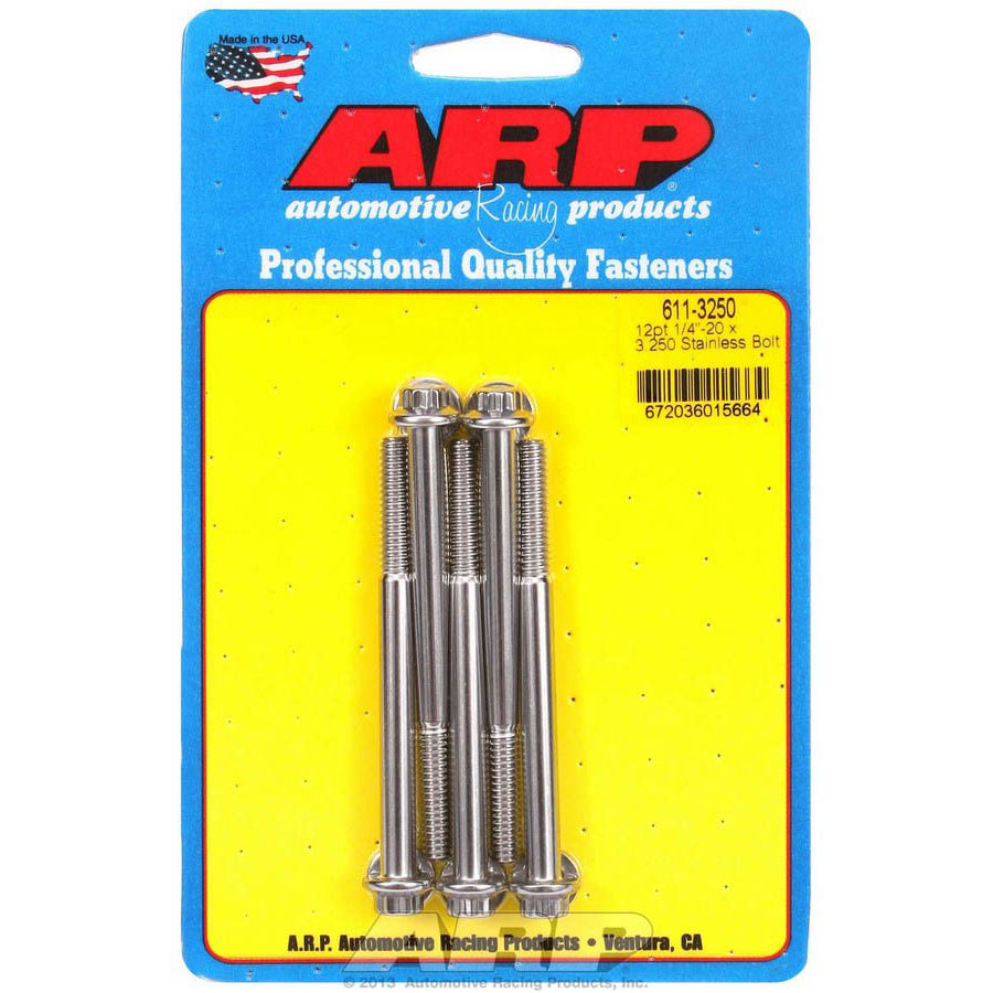 ARP Stainless Steel Bolt Kit - 12 Point (5) 1/4-20 x 3.250