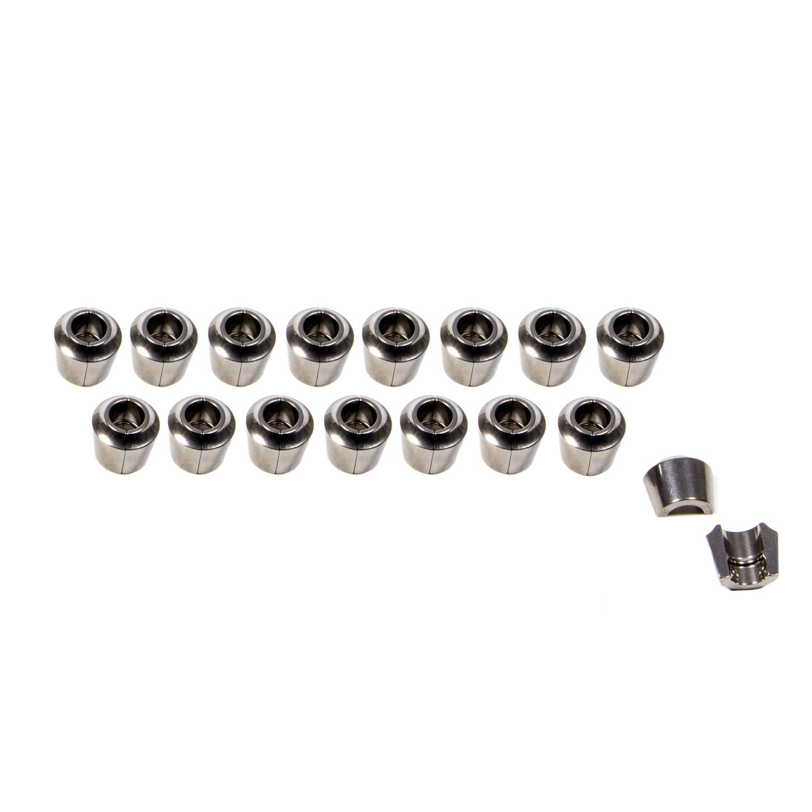 Del West Super 7 Titanium "Shoulder" Valve Locks - 5/16", +.050" Installed Height, Radius Style - (Set of 16)