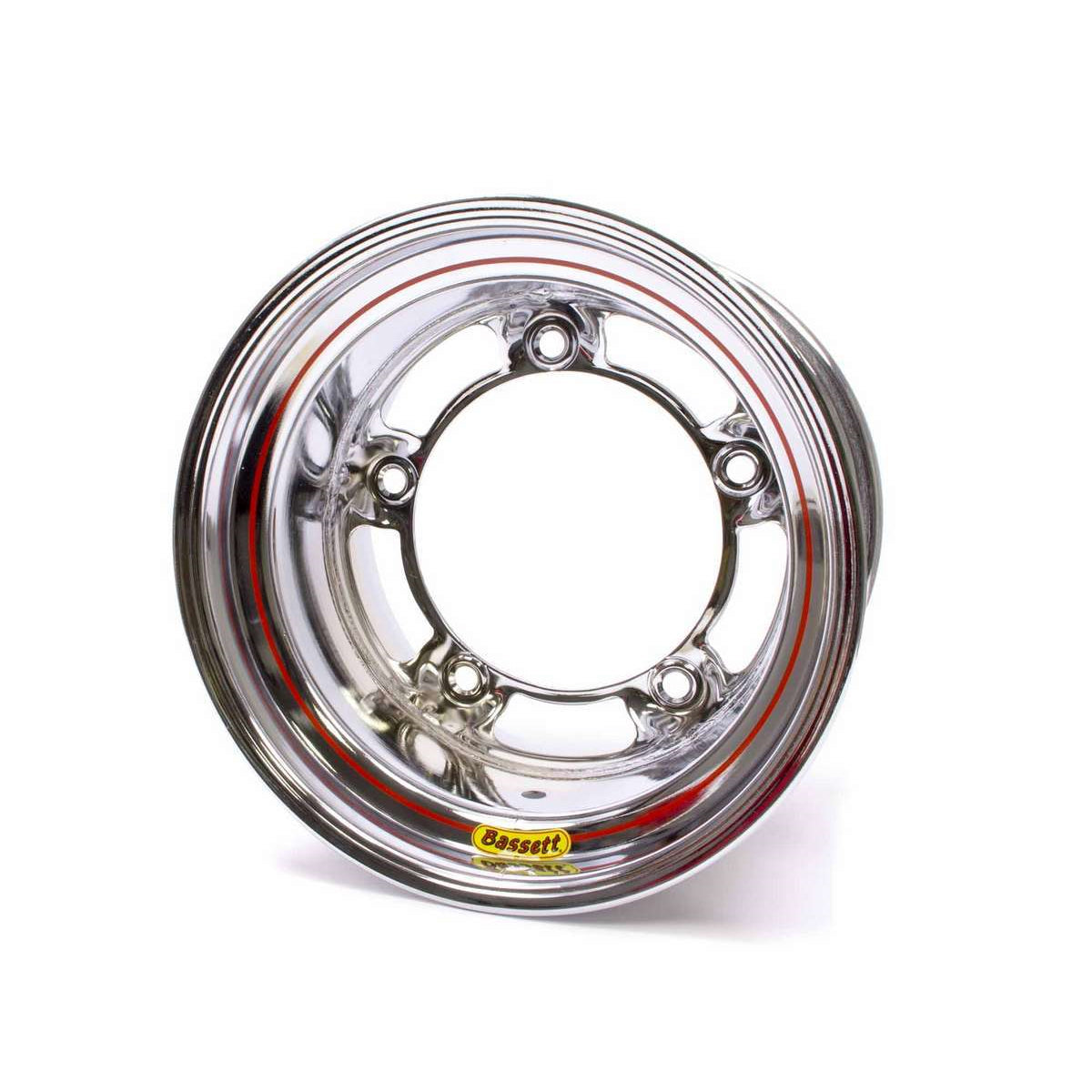 Bassett Wide 5 Armor Edge Spun Wheel - 15" x 10" - Chrome - 5" Back Spacing - 18 lbs.