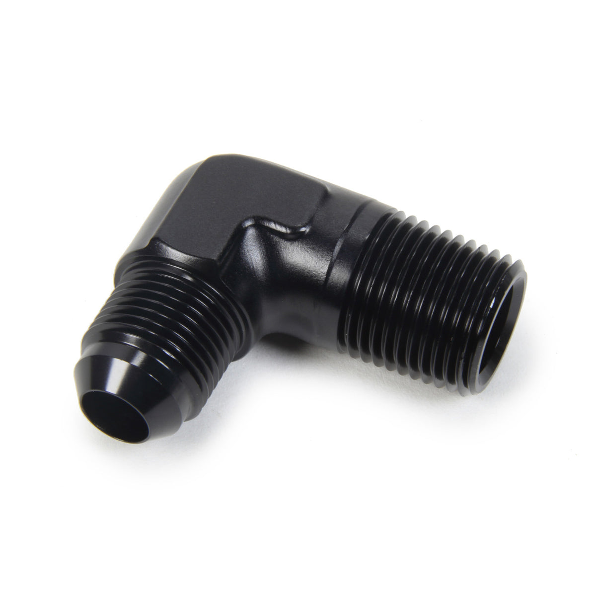 Triple X Race Co. Adapter Fitting 90 Degree 8 AN Male to 1/2" NPT Male Aluminum - Black Anodize