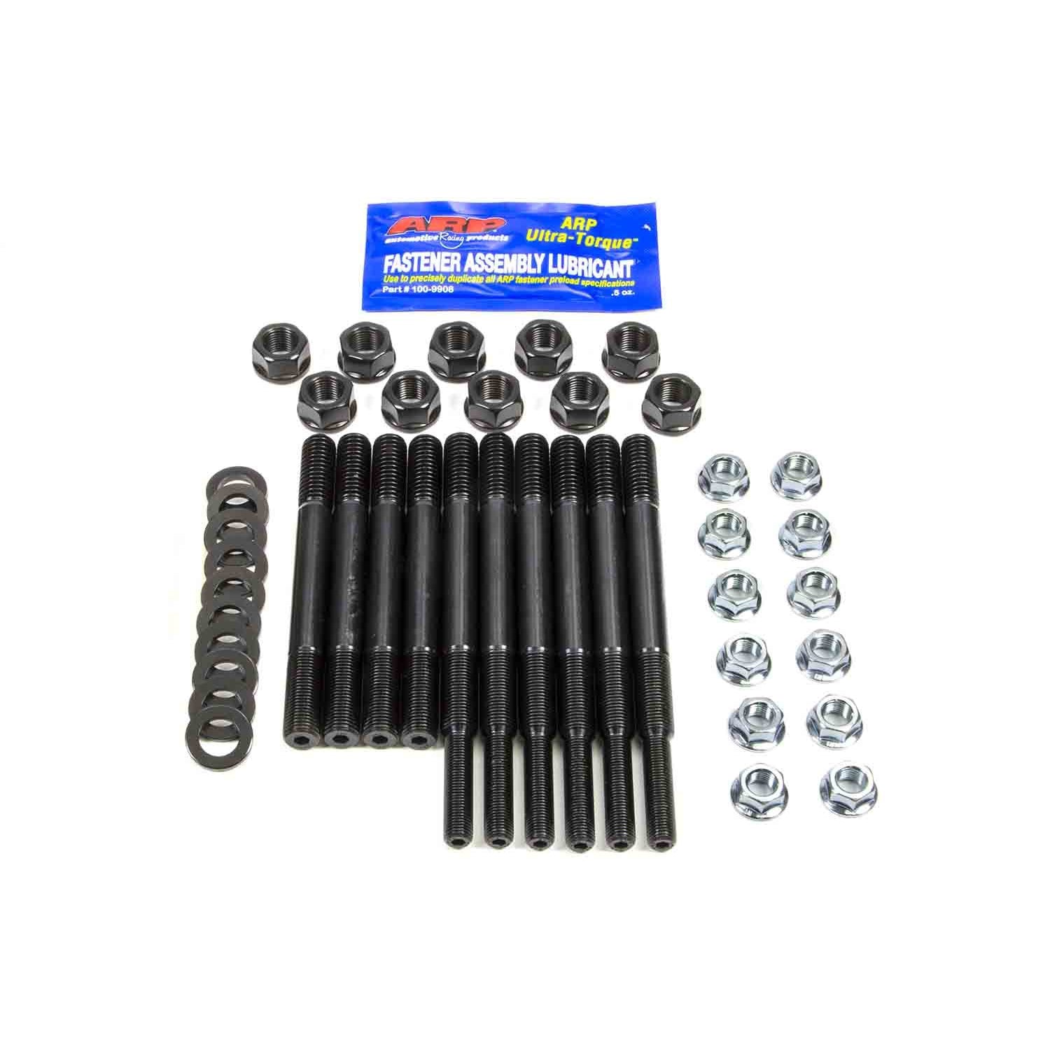 ARP Main Stud Kit - Hex Nuts - 2-Bolt Mains - Chromoly - Black Oxide - Windage Tray - Big Block Ford