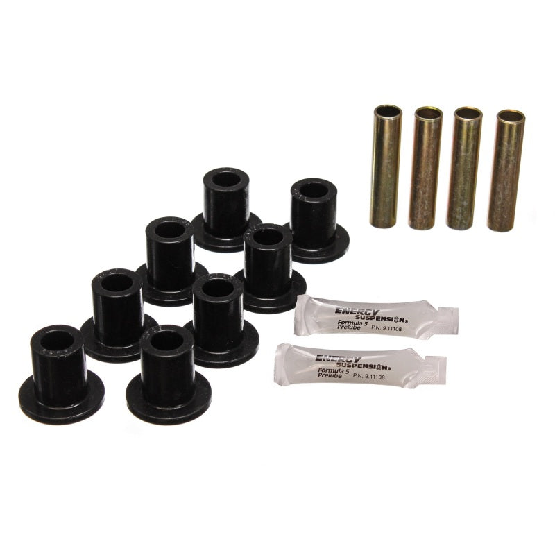 Energy Suspension Hyper-Flex Rear Leaf Spring Bushing Kit - Black / Cadmium - Dodge Fullsize SUV / Truck 1969-93
