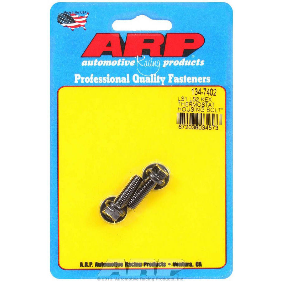 ARP Thermostat Housing Bolt Kit - 20 mm Long - Hex Head - Chromoly - Black Oxide - GM LS-Series