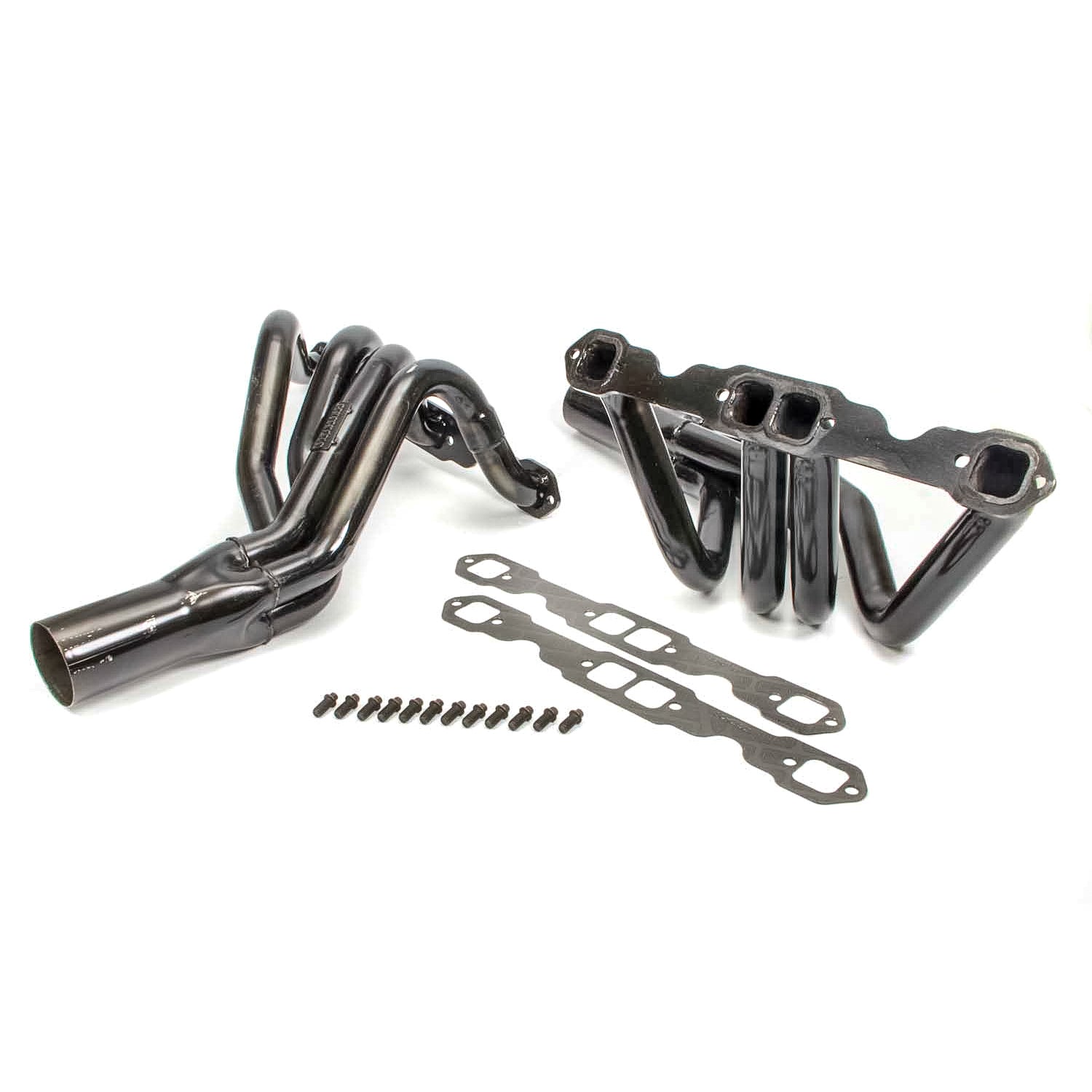 Schoenfeld IMCA Modified Headers - 1.625 in Primary - 3 in Collector - Black Paint - Small Block Chevy 1101CM2 - Pair