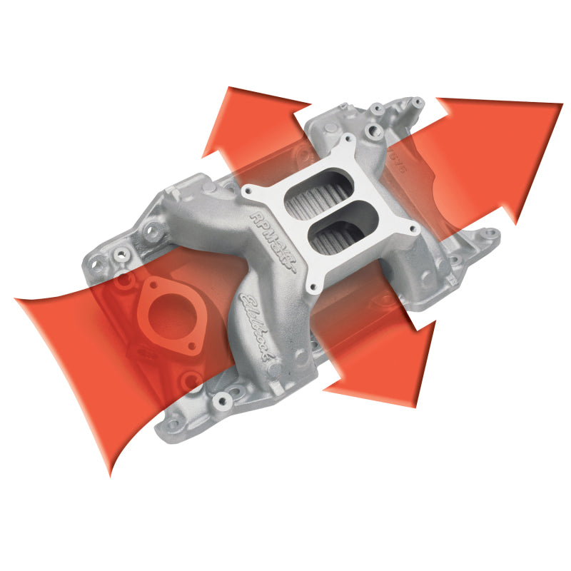Edelbrock RPM Air Gap 340/360 Intake Manifold - Cast Finish