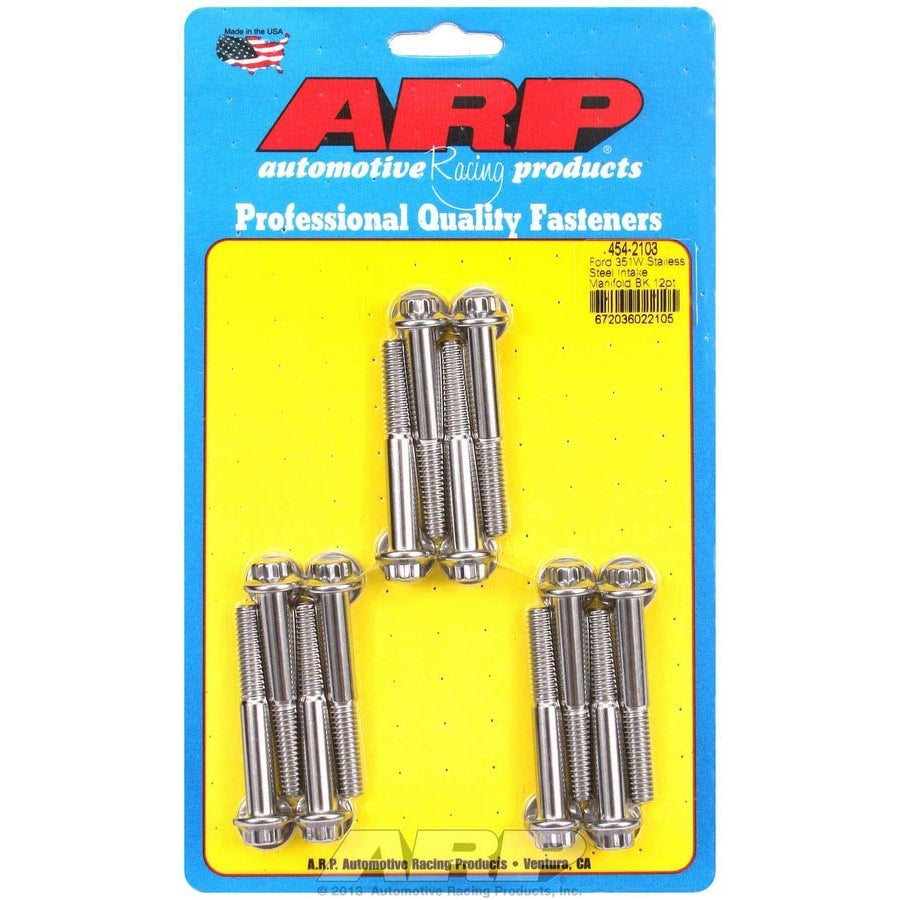 ARP Intake Manifold Bolt Kit - 12 Point Head - Polished - Small Block Ford