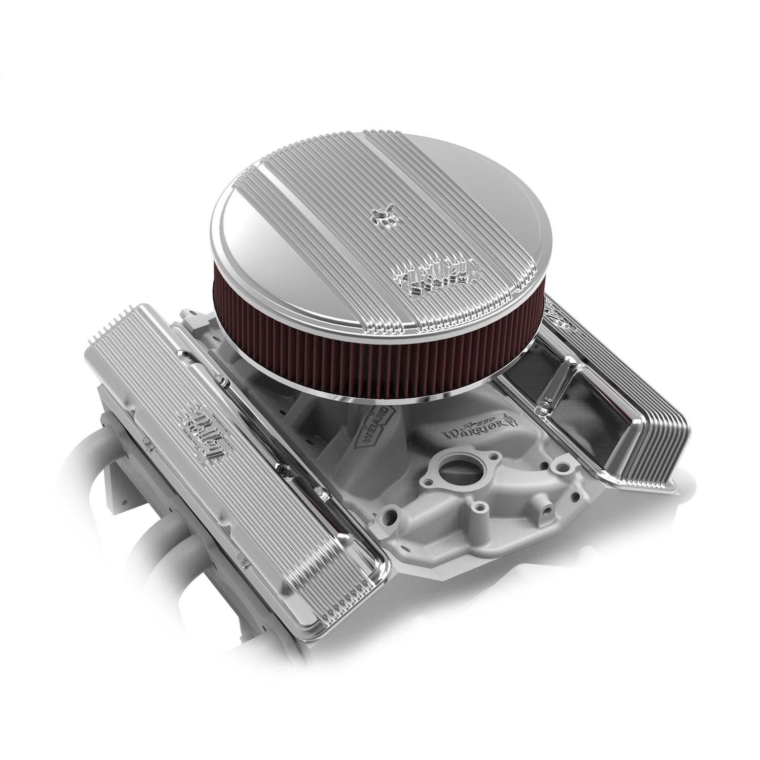 Holley 14"x3" Round Finned Air Cleaner - Premium Element - Polished