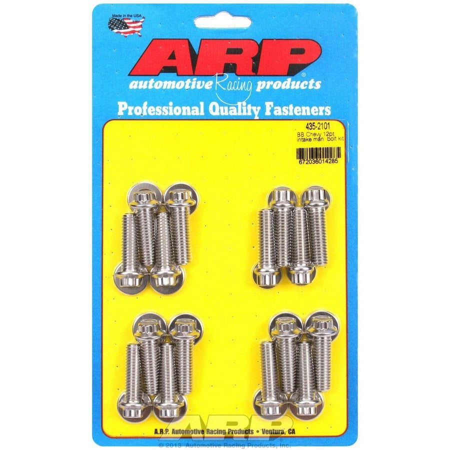 ARP Intake Manifold Bolt Kit - 12 Point Head - Polished - Big Block Chevy 435-2101