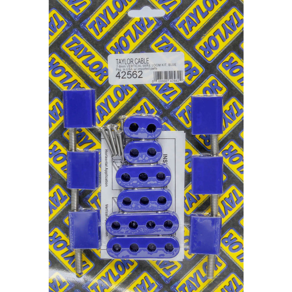 Taylor Cable Products 7-8mm Vertical Wire Loom Kit Blue