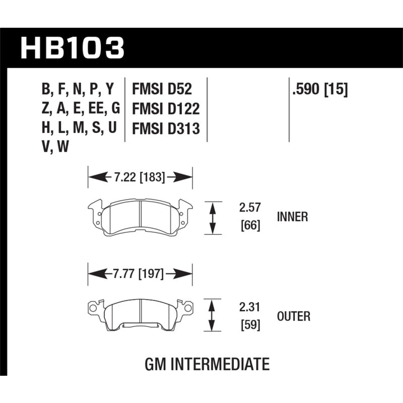 Hawk Disc Brake Pads - DTC-60 w/ 0.590 Thickness