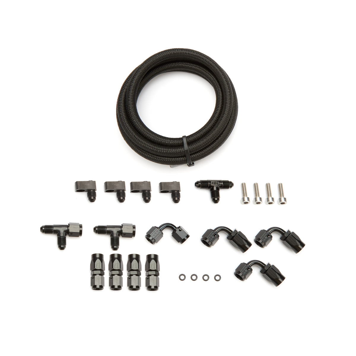 Trick Flow Fitting/Hardware/Hose Steam Vent Kit 4 Corner Black GM LS-Series - Kit