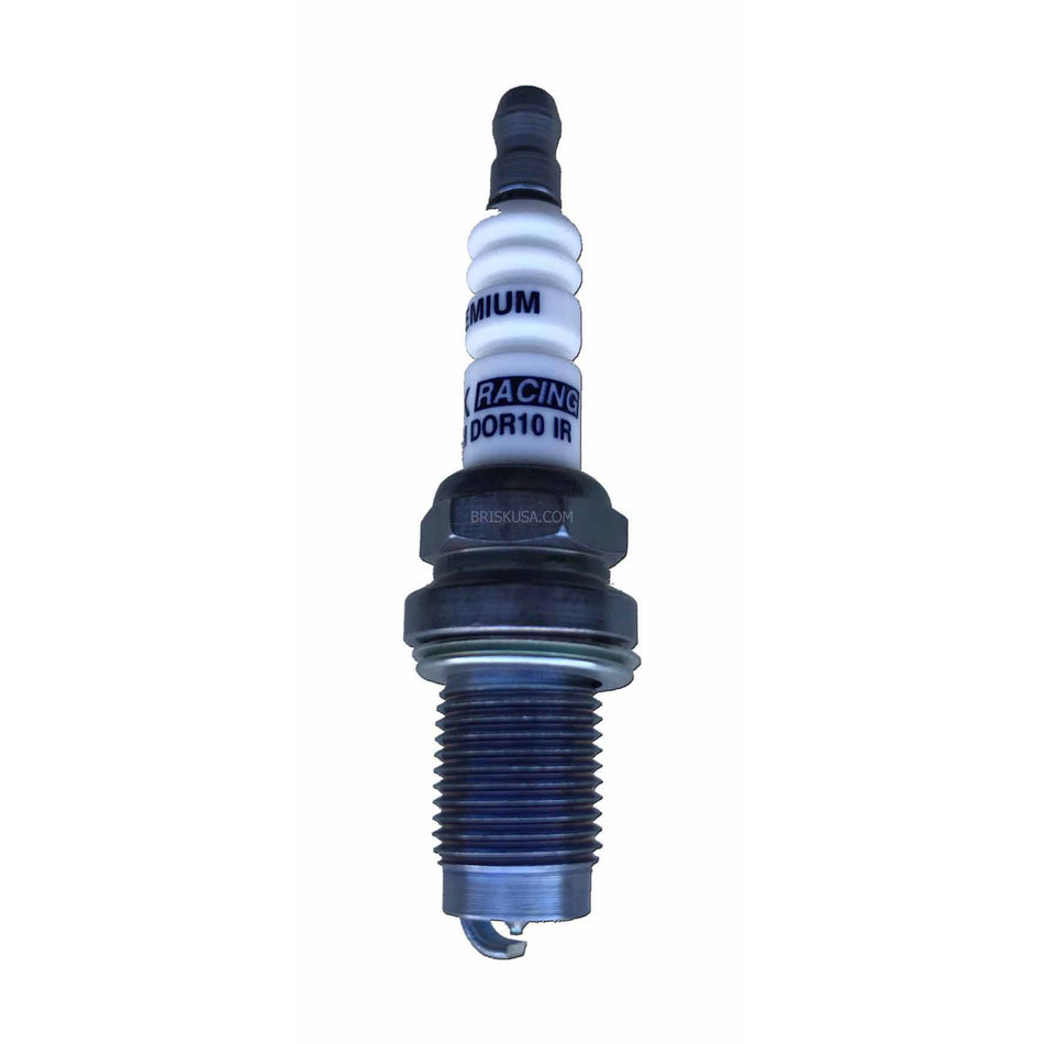 Brisk Iridium Racing Spark Plug - 14 mm Thread - 19 mm R - Heat Range 10 - Gasket Seat - Resistor