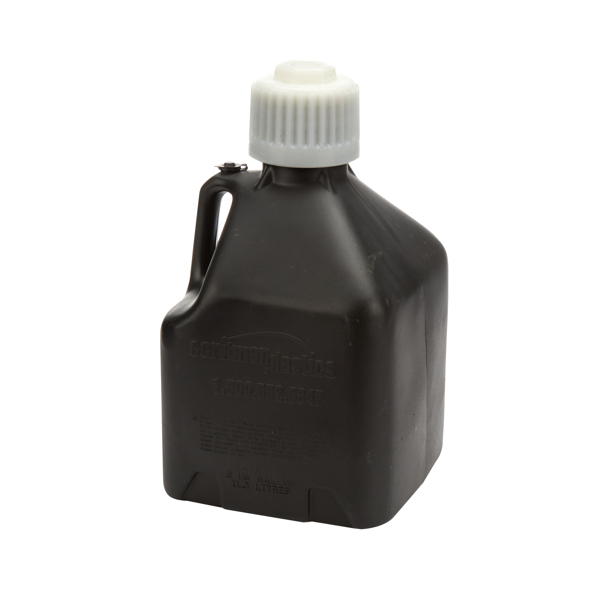 Scribner Utility Jug - 9-1/2 x 9-1/2 x 16" Tall - O-Ring Seal Cap - Flip-Up Vent - Square - Plastic - Black
