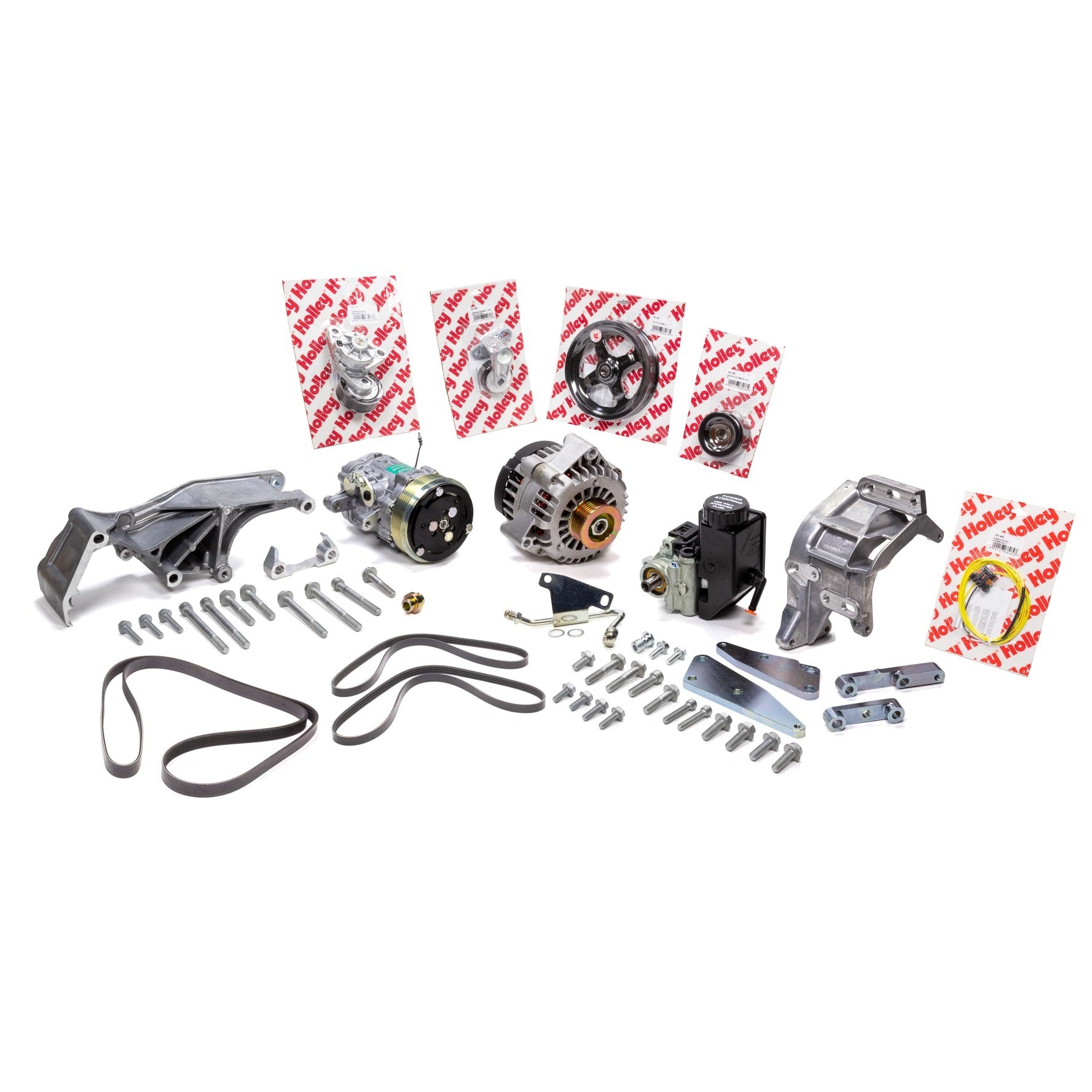 Holley Low LS Drive System Kit w/Alt & AC Compressor